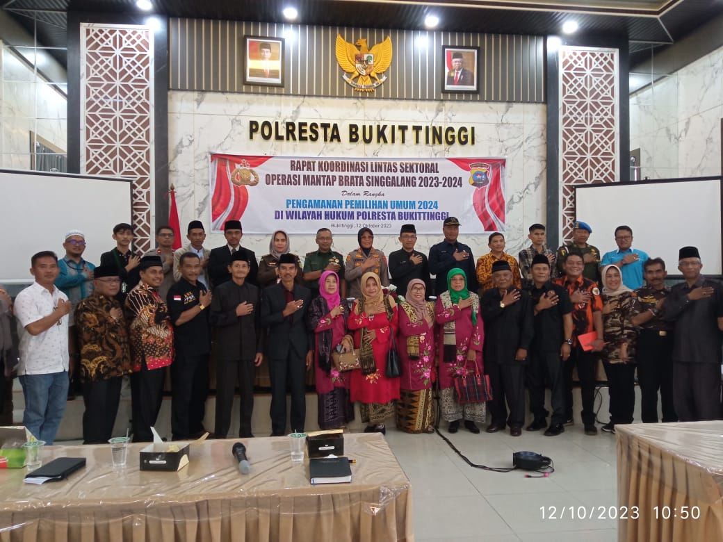 Siap Awasi Pemilu 2024, Bawaslu Agam Ikuti Rakor Lintas Sektoral di Polresta Bukittinggi