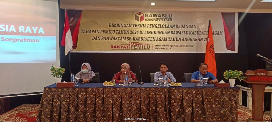 Maksimalkan Tertib Administrasi dan Transparansi Keuangan, Bawaslu Agam Lakukan Bimtek 