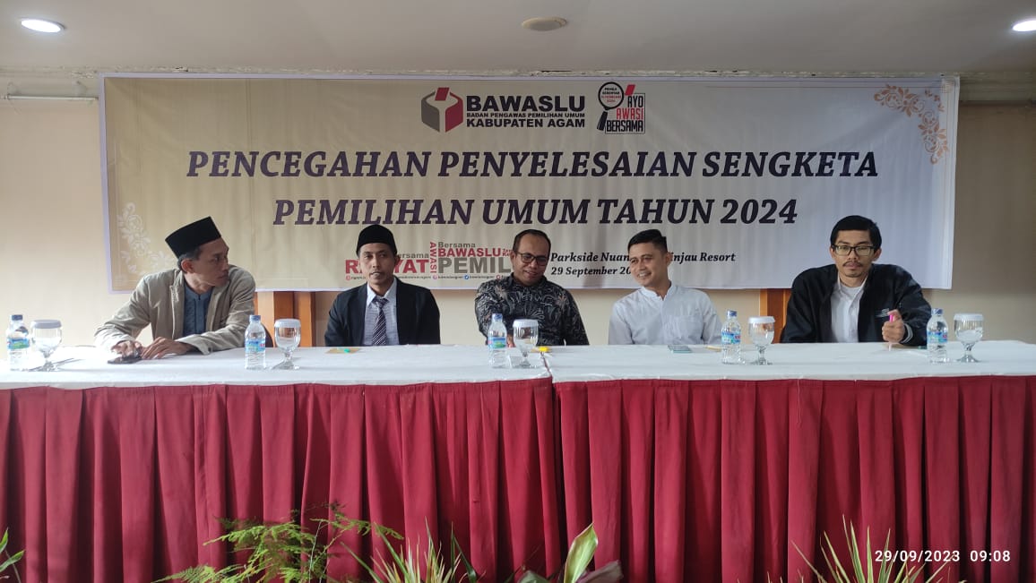Minimalisir Sengketa, Bawaslu Agam Adakan Rapat Koordinasi Pencegahan dan Penyelesaian Sengketa Pemilu 2024