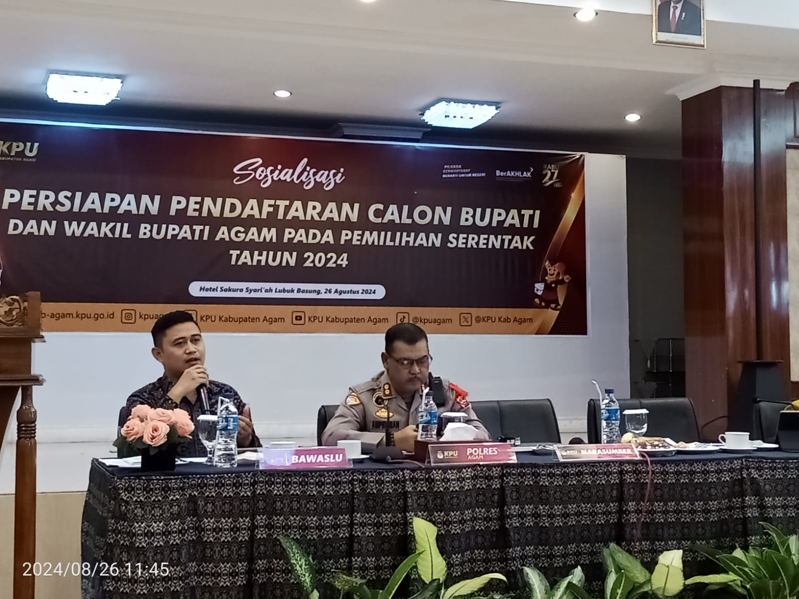 Bawaslu Agam Hadiri Sosialisasi Persiapan Pendaftaran Pasangan Calon