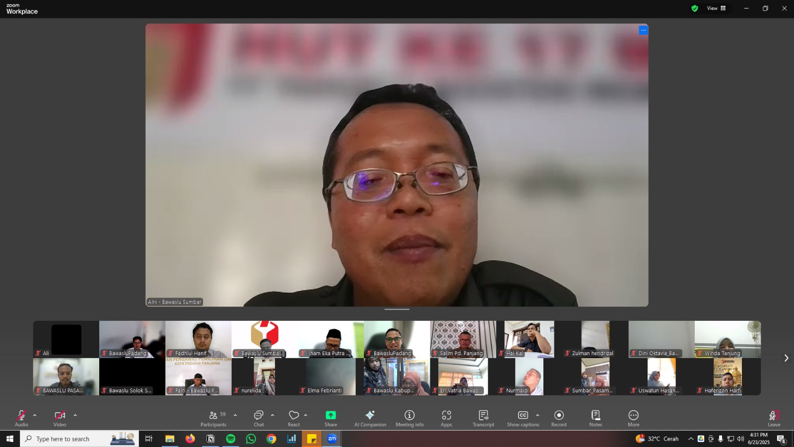 Pengawasan PDPB Telah Dimulai, Bawaslu Provinsi Sumatera Barat Kembali Selenggarakan Rakor Pengawasan