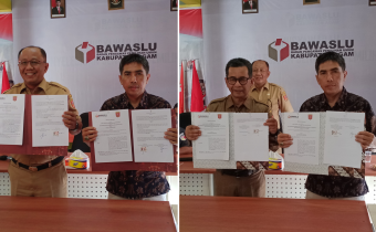 Bawaslu Agam Kembali Teken Perjanjian Kerjasama dengan 2 (dua) OPD Kabupaten Agam