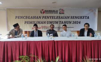 Minimalisir Sengketa, Bawaslu Agam Adakan Rapat Koordinasi Pencegahan dan Penyelesaian Sengketa Pemilu 2024